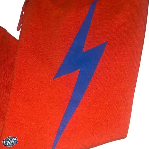 Aviator Nation Women’s BOLT Lounge SWEATPANTS - ORANGE // BLUE - Picture 12 of 15